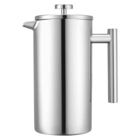 VEVOR French Press Coffee Maker, 51 Ounce 1.5 Liter Stainless Steel Coffee Press Tea Maker with Filter