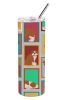 Lots of Red and White English Bulldog Stainless Steel Skinny Tumbler Vacuum Double Walled Reusable Insulated Tumbler Travel Cup for Coffee Cocktails G