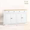 HOMCOM Modern Sideboard, Buffet Cabinet with Storage Drawers, Adjustable Shelves for Living Room, Dining Room, Entryway, White